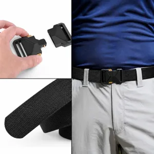 Men tactical nylon belt with quick release alloy buckle for outdoor sports casual wear