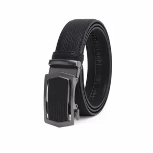 Men's Genuine Leather Belt Automatic Buckle Business Casual Cowhide Belt For Men Adjustable Length Waist Strap