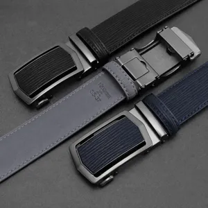 Men's genuine leather automatic buckle dress belt business casual cowhide belt stylish accessory