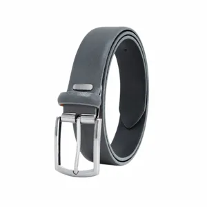 Men's Casual Business Leather Belt Solid Color Pin Buckle Split Cowhide Belt For Daily Commute Formal Wear