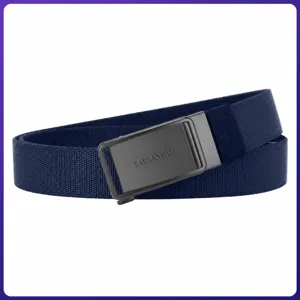 Men's Tactical Woven Nylon Belt Automatic Metal Buckle Casual Business Commuter Daily Outdoor Sports Canvas Belt