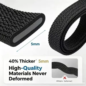 Men's stretch braided golf belt, 5mm thick elastic woven casual belt for daily jeanswear.