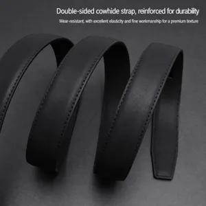 Men's genuine leather belt strap black replacement solid cowhide belt strap for men business casual