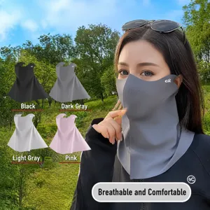 Women's Sun Protection Face Mask UV Protection Ice Silk Breathable Full Face Cover Neck Guard Summer Outdoor Cycling Mask