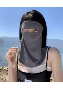 Detailansicht Gesichtsmaske Sonnenschutz, Eisseide Vollgesichtsbedeckung fur Radfahren Sport.