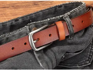 Vrouwen echt lederen doornsluiting casual riem stijlvolle vintage jeans riem accessoire dagelijks