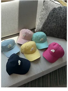 Korean style embroidered baseball cap for women, summer versatile curved brim sunhat.