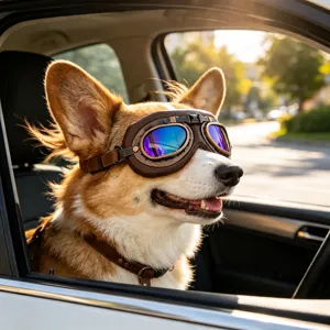 Occhiali da Sole Vintage per Cani Animali Domestici Occhiali Protettivi Pilota Antivento per Cani Medi Grandi