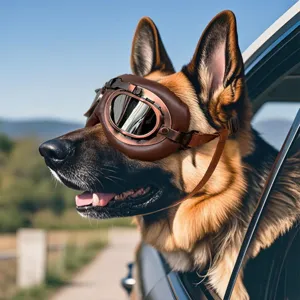 Occhiali da sole vintage per cani antivento per cani di taglia grande Pastore Tedesco principale.