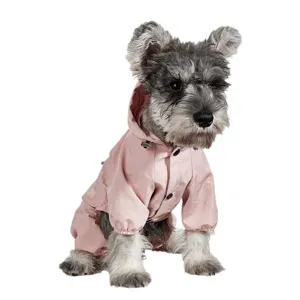 Imperméable quatre pattes pour chien imperméable rose avec capuche pour animaux