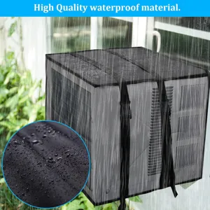Outdoor air conditioner cover waterproof mesh dustproof protector with secure straps for unit
