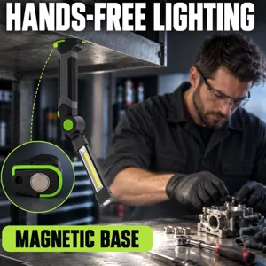 Klappbare COB LED Arbeitsleuchte mit Magnetfuß, wiederaufladbare Werkstattlampe für Kfz.