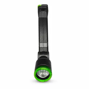 Foldable LED work light detail view, magnetic base and bright outdoor flashlight for camping.