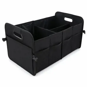 Große Kapazität Faltbarer Auto Kofferraum Organizer Oxford Gewebe Portable Aufbewahrungsbox Mit Mehreren Fächern Schwarz