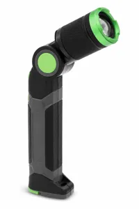 Foldable LED work light flashlight with magnetic base, rechargeable outdoor camping and car repair lamp.