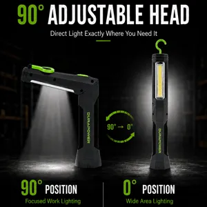 Lampe de travail LED pliante portable avec source lumineuse double pour reparation et camping.
