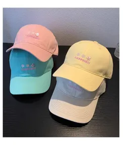 Cute embroidered floral baseball cap for women summer sun protection stylish casual hat pastel colors