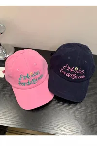 Korean style embroidered letter baseball cap for women, cute daily use casual soft top hat.