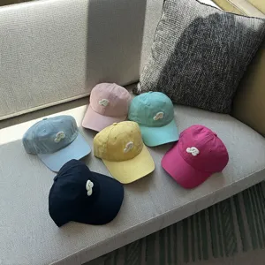Korean style embroidered baseball cap, sun protection curved brim casual hat for women.