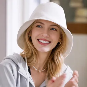 Cappello da Pescatore Estivo da Donna Tesa Larga Impermeabile Asciugatura Rapida Protezione Solare Casual Unito