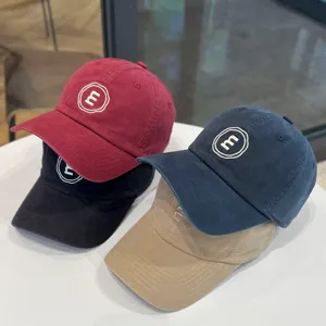 Lockerer Baumwoll-Baseballcap mit Buchstabenstickerei, weicher Sonnenhut für Damen.