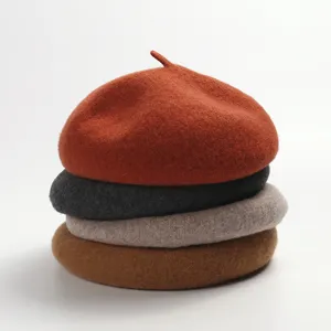 Women winter wool beret hat vintage warm painter cap casual chic fashion autumn headwear