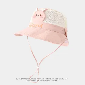 Kids cute bunny mesh sun hat quick-drying breathable baby bucket hat outdoor sports cap