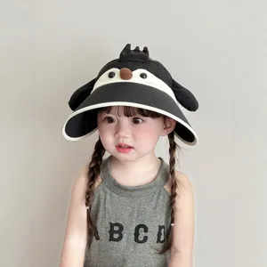 Cute kids penguin sun hat summer empty top cap foldable baby sunbonnet for boys and girls