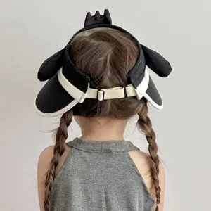 Kids cute penguin sun hat summer empty top foldable visor cap for baby boys and girls outdoor