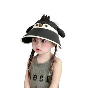 Adorably cute kids penguin sun visor empty top summer outdoor sun hat for boys and girls