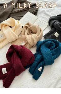 Thick Korean style knit scarf, solid color winter warmth, couple cozy fashion winter accessory