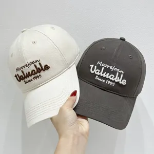 Unisex casual embroidered baseball cap soft top sun hat for couple daily outdoor wear