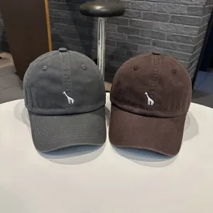 Unisex Baumwolle Baseball Cap mit Giraffe Stickerei, vintage Washed Dad Hat Sommer sonnig.