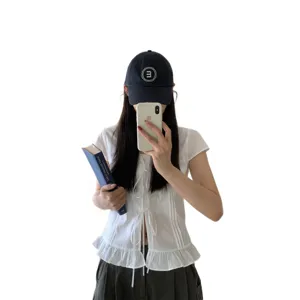 Damen weiche Baseballkappe Sommer lässig koreanischer Stil bestickte Sonnenschutzkappe