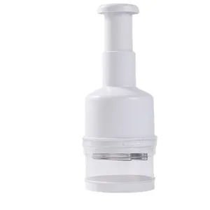 Manual Press Garlic Chopper Hand Vegetable Cutter Kitchen Tool Stainless Steel Blade