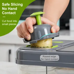 Hachoir coupe-légumes multifonctionnel professionnel de cuisine avec poignée ergonomique sûre