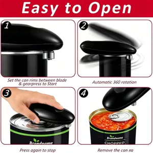 Abrelatas Eléctrico Automático Borde Liso Abrelatas Herramienta De Cocina Fácil Práctico