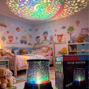 Proyector de estrellas luz nocturna LED colorida lámpara para decoración de techo de dormitorio.