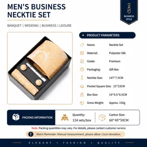 Coffret cravate homme avec pochette boutons de manchette dans boite cadeau pour mariage.