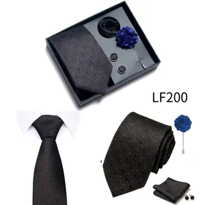 Conjunto de regalo de corbata de boda de negocios para hombre caja de accesorios
