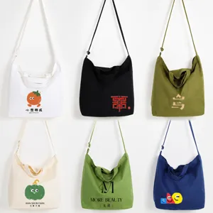 Bolso bandolera de lona personalizado, bolso casual ecológico con estampados a medida.