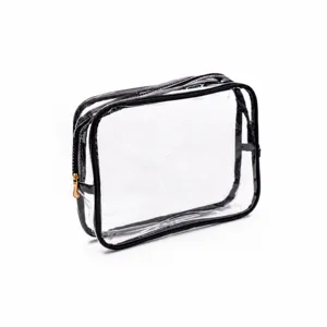 Transparente PVC Kosmetiktasche wasserdichte Reise Make-up Aufbewahrungstasche Detail 25cm