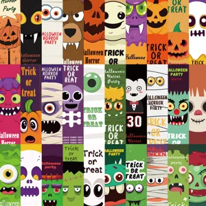 30 pcs cartoon halloween bookmarks funny trick or treat monster book markers for reading gifts