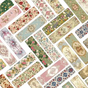 Vintage bloemen boekenleggers set van 30 stuks klassieke barokke kunst decoratieve markers