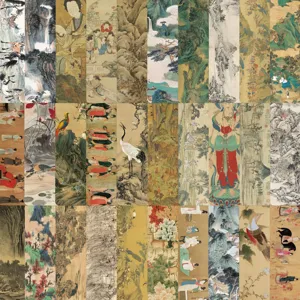 Set van 30 traditionele Chinese schilderkunst bladwijzers, klassieke kunst decoratieve kaarten.