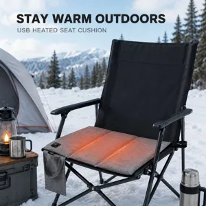 Tragbares USB beheiztes Sitzkissen Detail, ideal für winterliches Outdoor Camping wärmend.