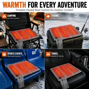 Tragbares beheiztes Sitzkissen für Outdoor-Camping, Angeln und Reisen mit schnellem USB-Wärmer.