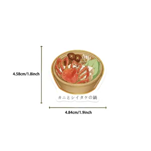 Japanese food crab hot pot sticker waterproof DIY sticker cute phone case decor 1.8x1.9 in