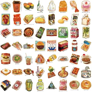 56pcs Japanese food doodle stickers waterproof cute DIY waterproof decal for phone case cup