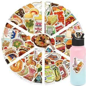 56pcs Japanese food graffiti stickers cute waterproof vinyl decals for water bottles laptops